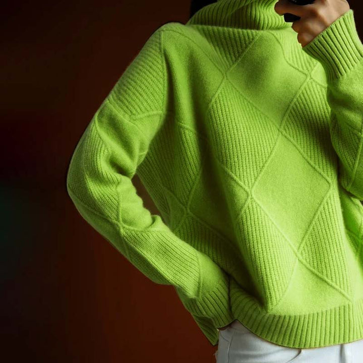 Eleanor™ | Textured Turtleneck Knit Sweater