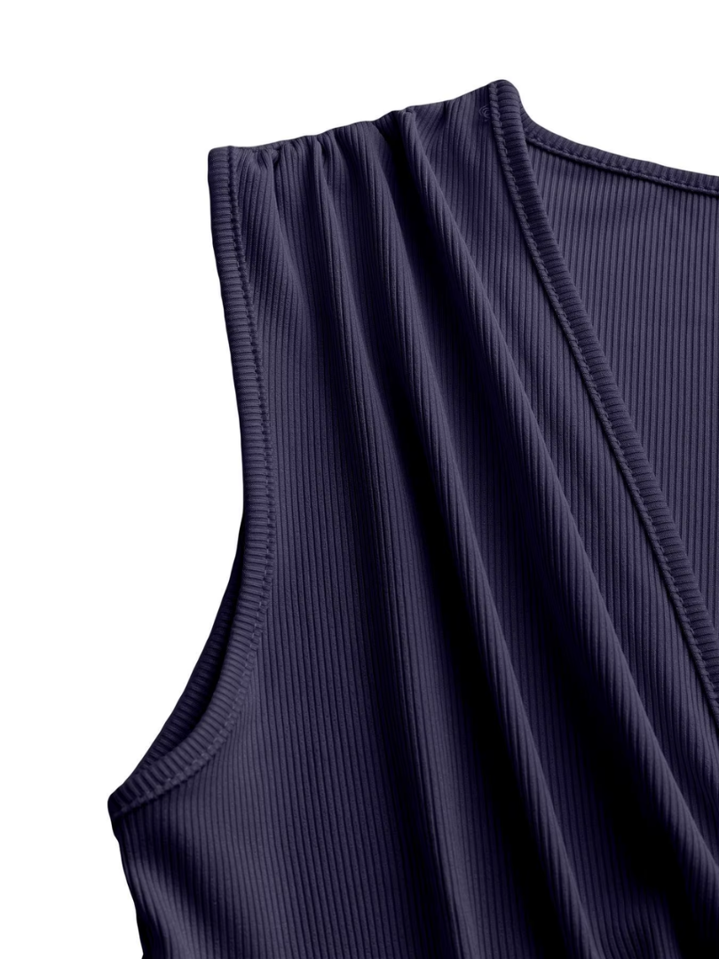 CHARITY™ | Textured Chic Sleeveless Wide-Leg Jumpsuit