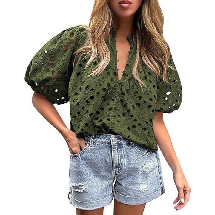 MAYUMI™ – Elegant Chic Puff Sleeve Long Sleeve Top