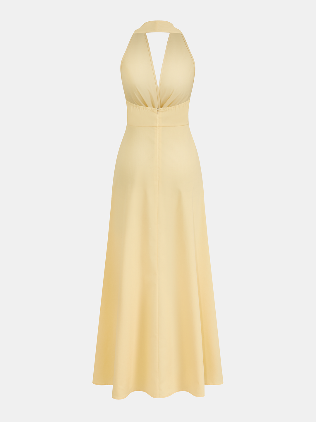 Halter Neck Twisted Waist Maxi Dress