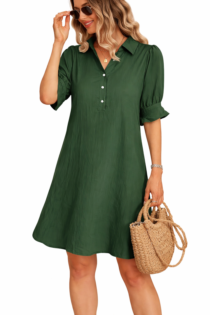Franchesca™ - Casual Button Down Shirt Dress