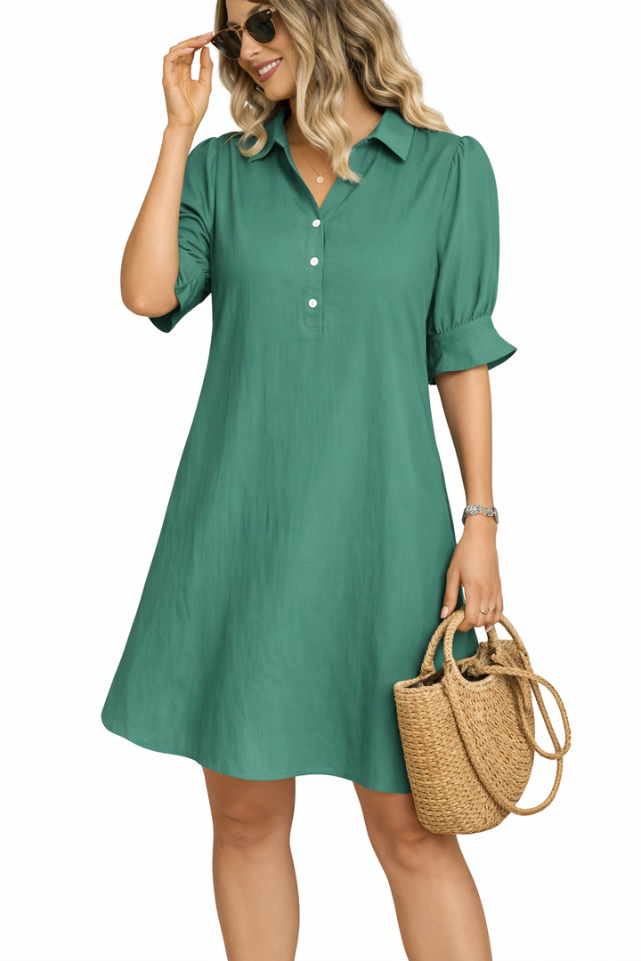 Franchesca™ - Casual Button Down Shirt Dress