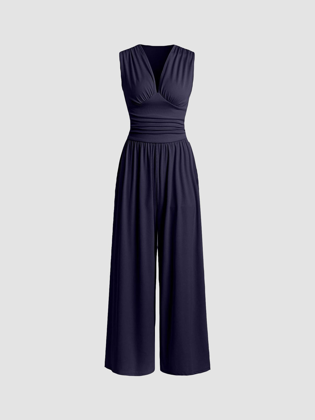 CHARITY™ | Textured Chic Sleeveless Wide-Leg Jumpsuit
