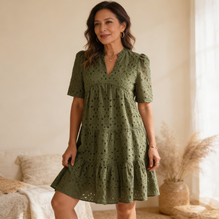 Rica Lace Ruffle Dress