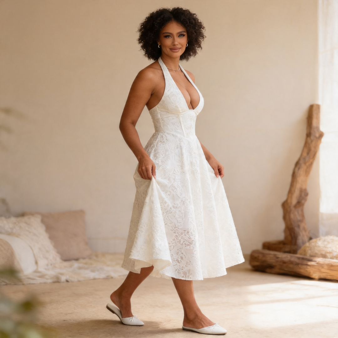 Ziora Chic Low Cut Maxi Dress
