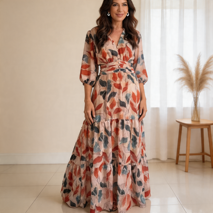 Bell Puff Sleeve Maxi Dress